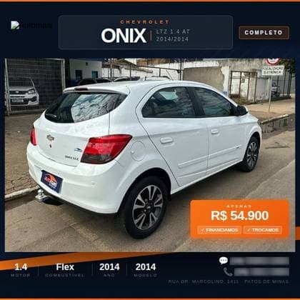 Carro 1.4 MPFI LTZ 8V FLEX 4P AUTOMÁTICO