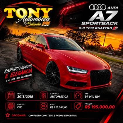 Carro 3.0 TFSI SPORTBACK AMBITION QUATTRO V6 GASOLINA 4P S-TRONIC