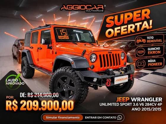 Carro 3.6 UNLIMITED SPORT 4X4 V6 GASOLINA 4P AUTOMÁTICO
