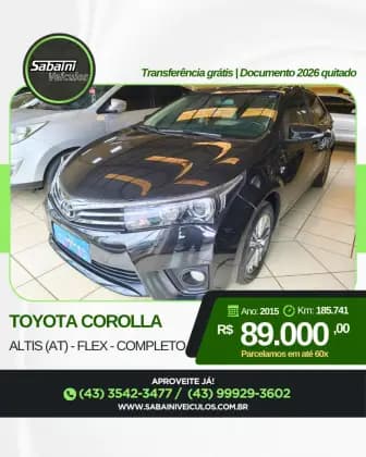 Carro 2.0 ALTIS 16V FLEX 4P AUTOMÁTICO