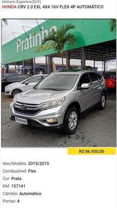 Carro 2.0 EXL 4X4 16V FLEX 4P AUTOMÁTICO