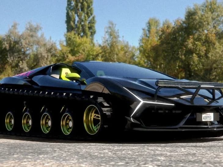Lamborghini de R$ 3 milhões vira tanque de guerra