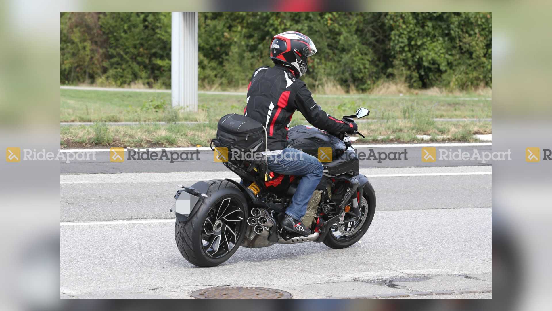 Ducati Diavel V4 Spy Photos Right Rear Angle View 3