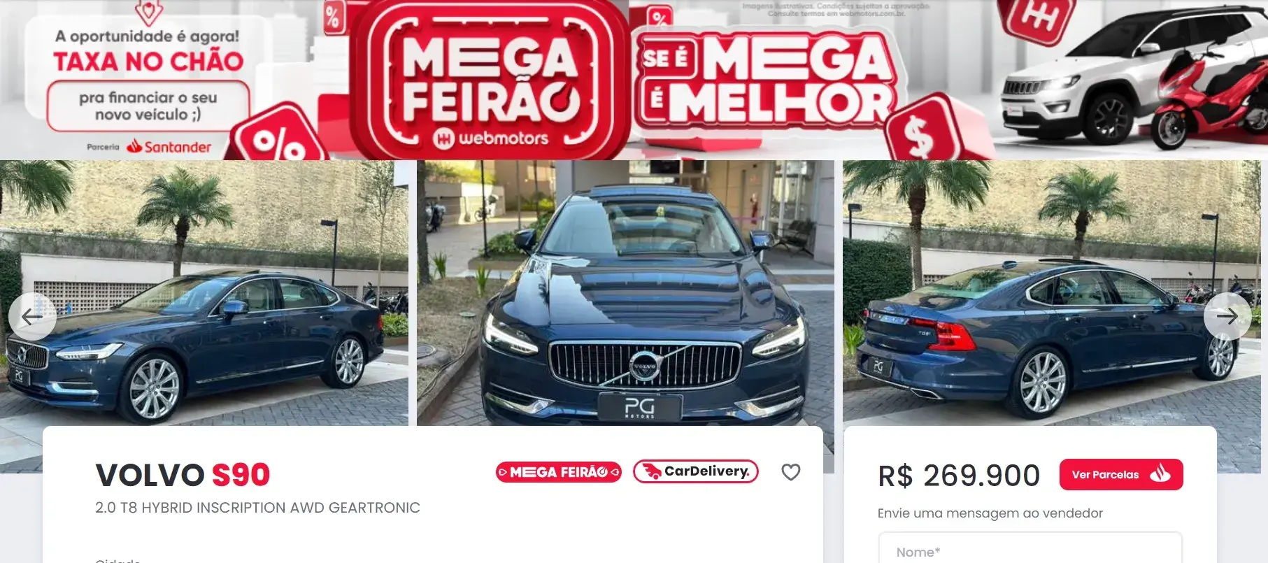 Webmotors e Santander promovem feirão de carros com condições